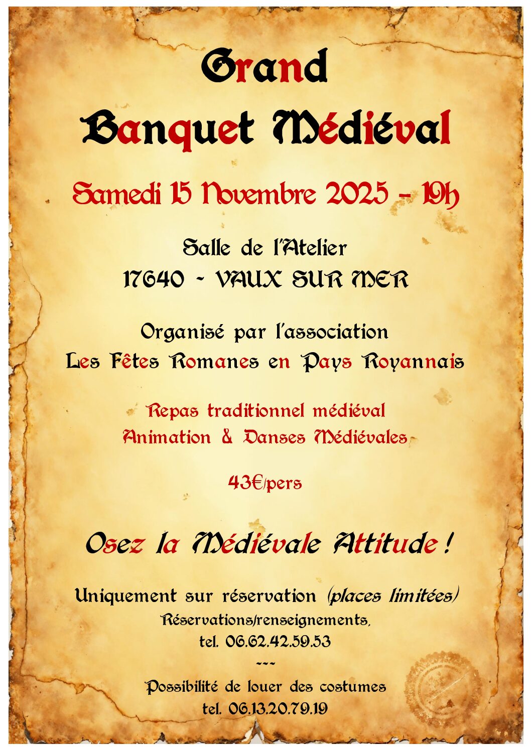 Prochain Grand Banquet Médiéval